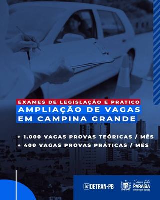 Detran-PB amplia número de agendamentos para provas teóricas e práticas em Campina Grande