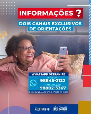 Detran-PB disponibiliza números de WhatsApp para atender à população